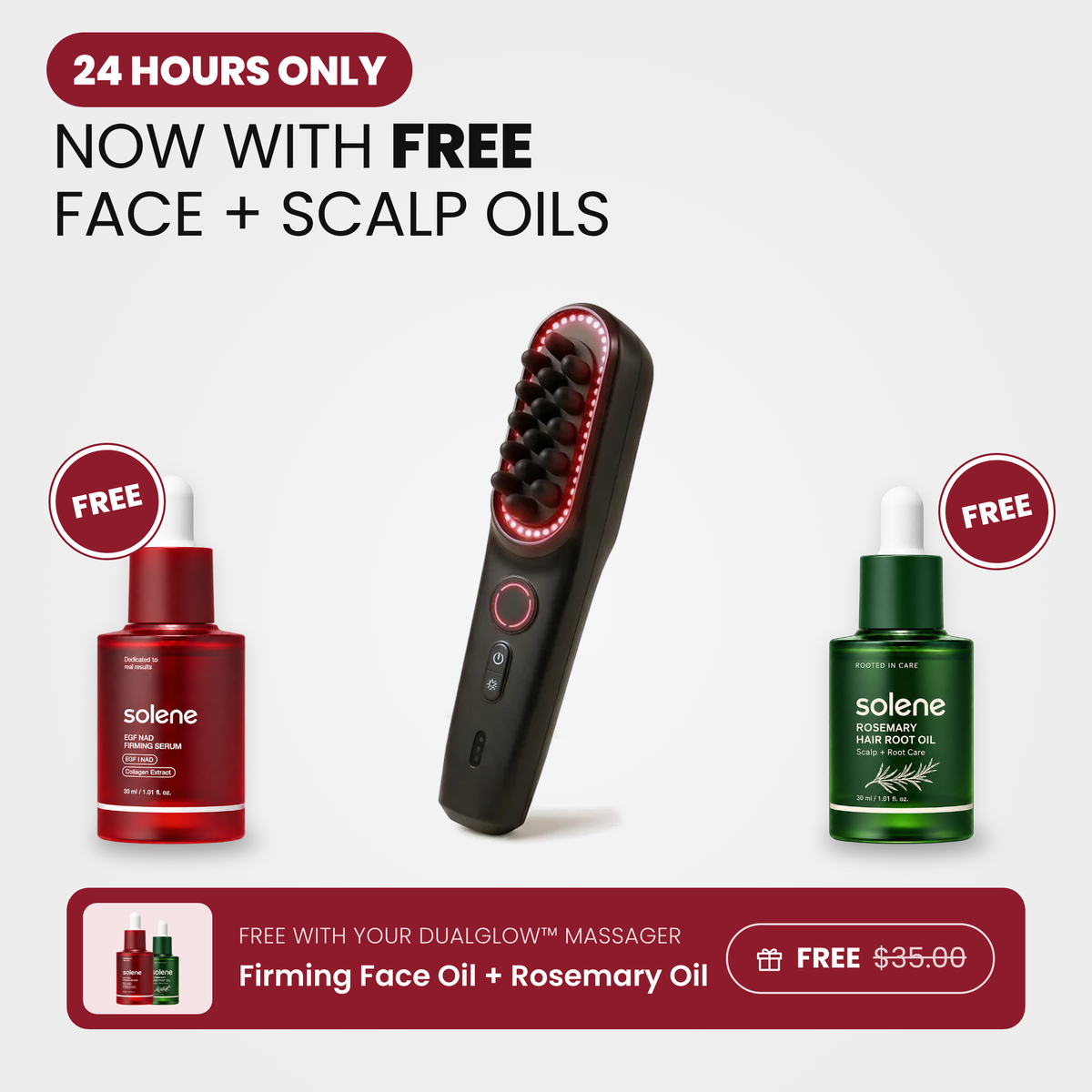 Solene DualGlow™ Face + Scalp Massager